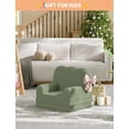 thumbnail image 2 of 2-in-1 convertible niños couch - teddy fleece fabric niños pequeños sofa chair, soft fold out couch lounger niños, comfy children's sofa cama playroom o nursery, green birthday gift, 2 of 7
