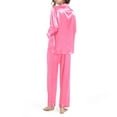 thumbnail image 4 of LEKODE pajamas for women set silk pajamas for women satin pajama set for women Button Down Sleepwear christmas pajamas Hot Pink L, 4 of 5