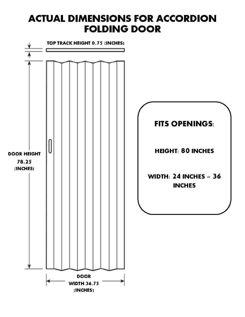 Homestyles Vienna Vinyl Folding Door fits 36" x 80" White