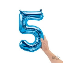 16 inch Number 5 - Northstar - Blue (Air -Fill Only) Foil Mylar Balloon - Party Supplies Decorations