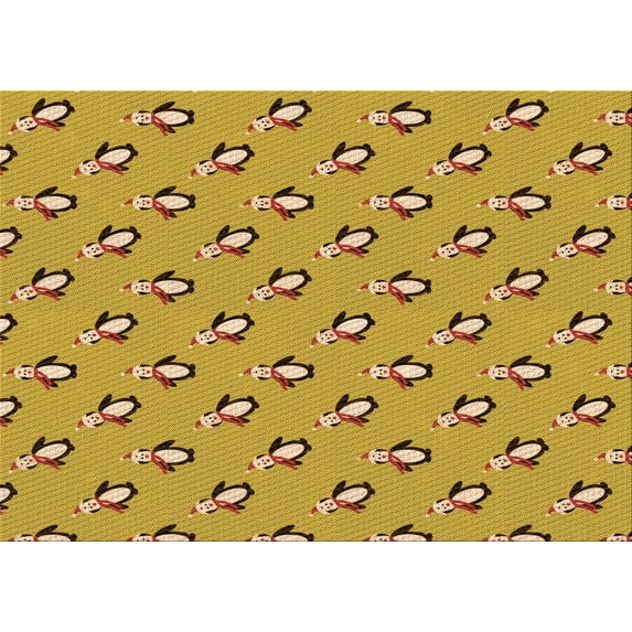 Ahgly Company Machine Washable Indoor Rectangle Transitional Saffron Yellow Area Rugs, 7' x 9'