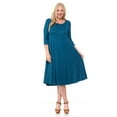 thumbnail image 2 of Pastel by Vivienne Women's A-Line Trapeze Midi Dress Plus Size Teal X-Large, 2 of 4