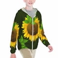 thumbnail image 2 of Cauagu Sunflower3 Print Sun Protection Jacket for Teen,Full-Zipper Long Sleeve Sun Shirts with Pockets UV Hoodie Shirts Outdoor Athletic Jacket-XX-Large, 2 of 7