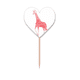 thumbnail image 1 of La UICN animales en peligro de extincion Rojo jirafa Etiqueta del corazón de la bandera del palillo de dientes, 1 of 3