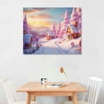 thumbnail image 2 of Nawypu Christmas Wall Art Canvas Prints - Christmas Paintings on Canvas Wall Art - Pink Candy Christmas Modern Bedroom Office Decor Artwork, 2 of 4