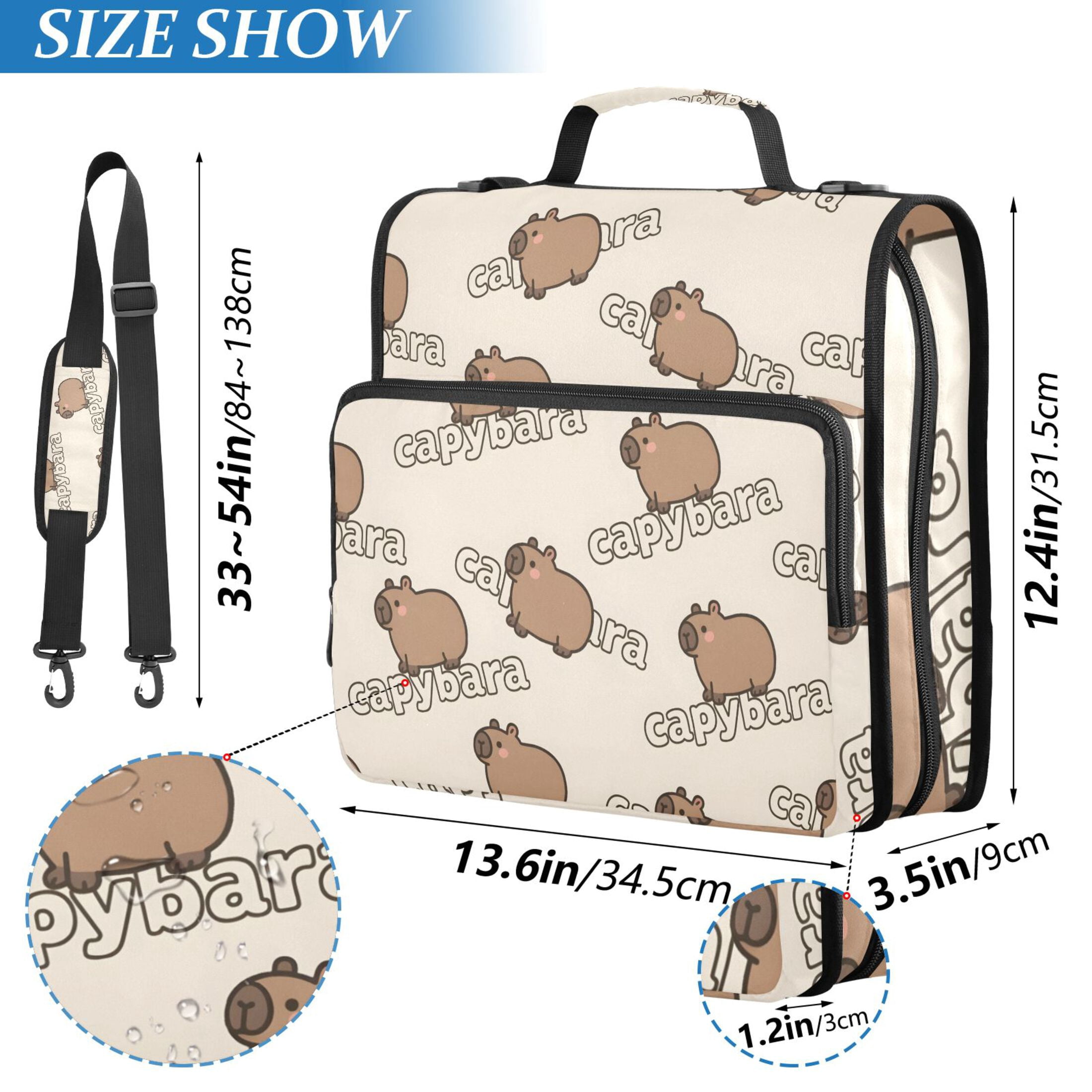 ALAZA Zipper Binder Capybaras Cute 3 Ring Trapper Keeper File Folder Organizer Bag