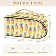 thumbnail image 4 of FORMRS Makeup Bag Travel Cosmetic Organizer for Women Fold Flat Zipper Pouch with Handle, Pineapple Love, 4 of 8