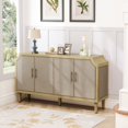 thumbnail image 2 of Storage Cabinet, Sideboard with Linen Decorated Doors for Bedroom, Living Room, Office, 2 of 7