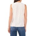 thumbnail image 2 of Vince Camuto Sleeveless V-Neck Ruffle Front Pindot Blouse Ivory Size S MSRP $69, 2 of 4