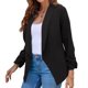 thumbnail image 4 of Ropa de traje de mujer ANGGREK manga larga sin botones negra transpirable para exteriores M, 4 of 8