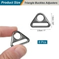 thumbnail image 2 of Uxcell 8 Pcs 1 inch Triangle Buckles Adjuster Triangle D Rings Strap for Purse Straps Keychain Lanyard Dark Silver, 2 of 6