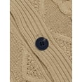 thumbnail image 5 of Coofandy mens shawl collar cardigan sweater slim fit button down cable knitted sweater with pockets, 5 of 7