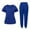 Royal Blue&01#1201G, variant on Garbnen Men and Women Scrub Set Unisex Stretch Zipper Short Sleeve Top Scrub Pants Nursing Uniforms Scrubs Sets with Pocket