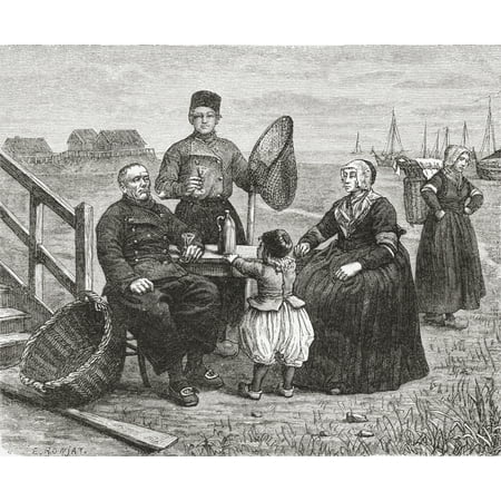 19th Century Urn - A Family From Urk Flevoland The Netherlands In The 19Th Century When Urk Was Still An Island From Pictures From Holland By Richard Lovett Published 1887 Canvas Art - Ken Welsh Design Pics (17 x 14)