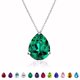 thumbnail image 1 of Collar con colgante deslizante solitario JeenMata en baño de oro blanco con piedra natal de mayo 1,5 TCW, 1 of 6