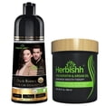 thumbnail image 2 of (4 pack) Herbishh Dark Brown Shampoo, Hair Dye Shampoo 3 in 1, 100% Grey Coverage, Demi-Permanent Hair Color for Men & Women, With Hair Mask Cream Combo, 2 of 6