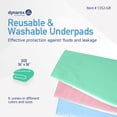 thumbnail image 4 of Dynarex DynaCare Incontinence Bed Pads, Reusable Washable Underpads, 34" x 36", Green, 3 Count, 4 of 7