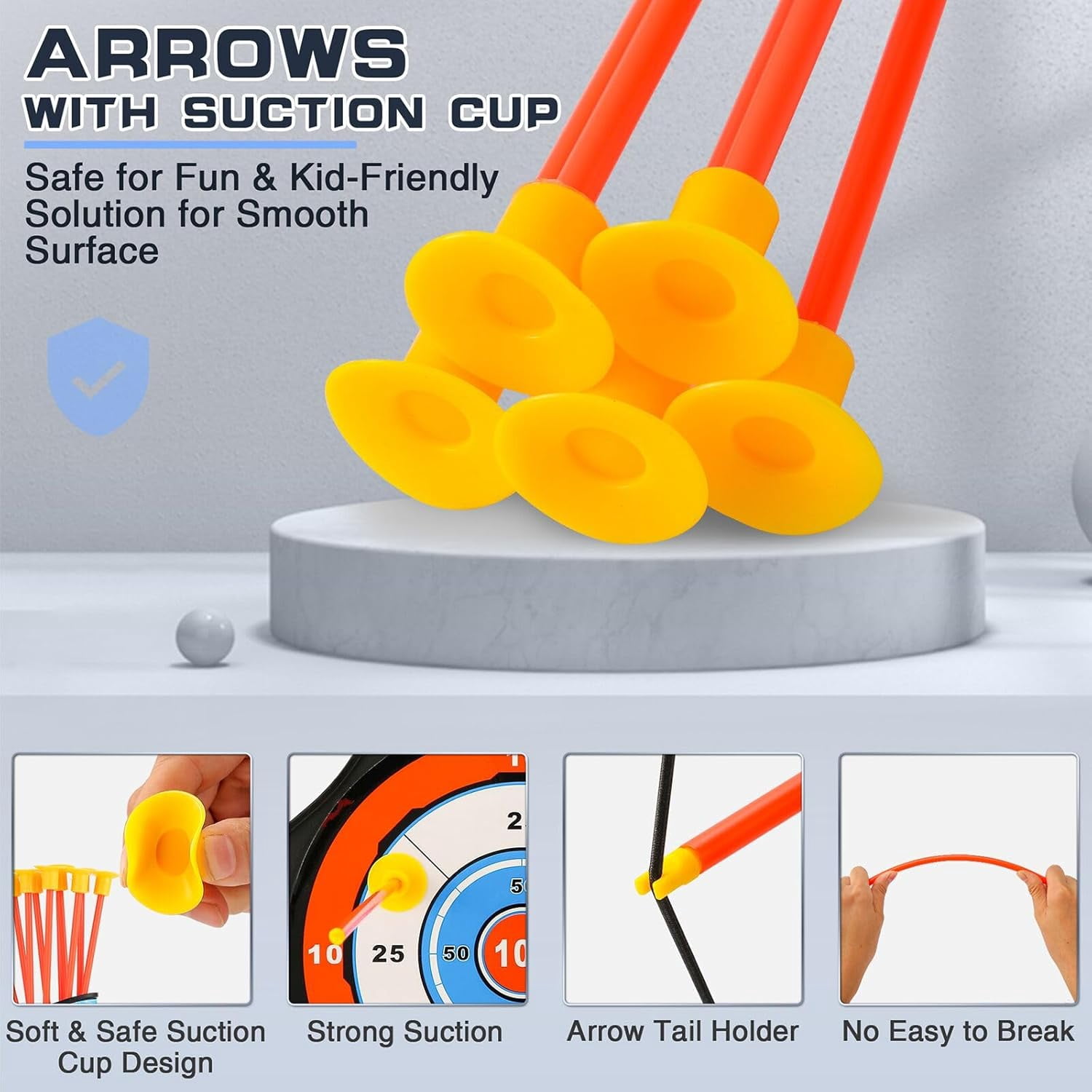 Archery Toy Set Boy Toys: Bow and Arrow Set with Standing Target & Quiver, LED Light Up Archery Set with 10 Suction Cup Arrows, Outdoor Activities Toys Essentials Birthday Gifts for Kids Aged 3-12