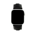 thumbnail image 6 of Bandini Mens Strap for Apple Watch Leather Band 45mm 44mm 42mm 41mm 40mm 38mm 49mm & Ultra for Men, Alligator Style for iWatch Series 9 8 45mm Band & 7 6 5 4 3 2 1 SE - Mat Black / Stitch / Silver, 6 of 8