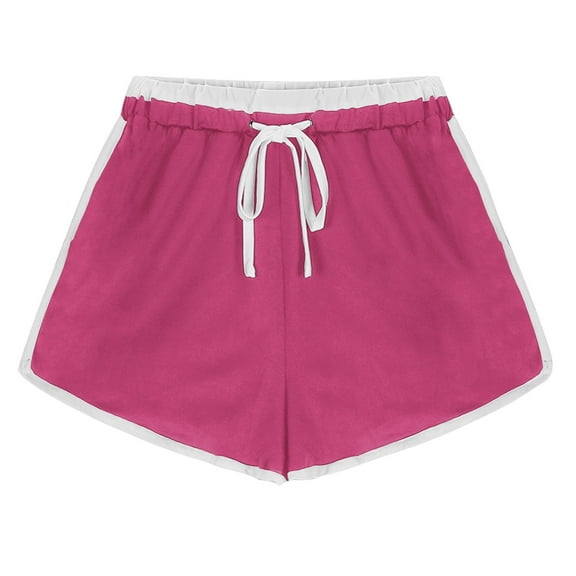 biudgviw Summer Shorts for Women Drawstring Waisted Athletic Running Yoga Shorts Solid Color Lounge Pajama Bottoms