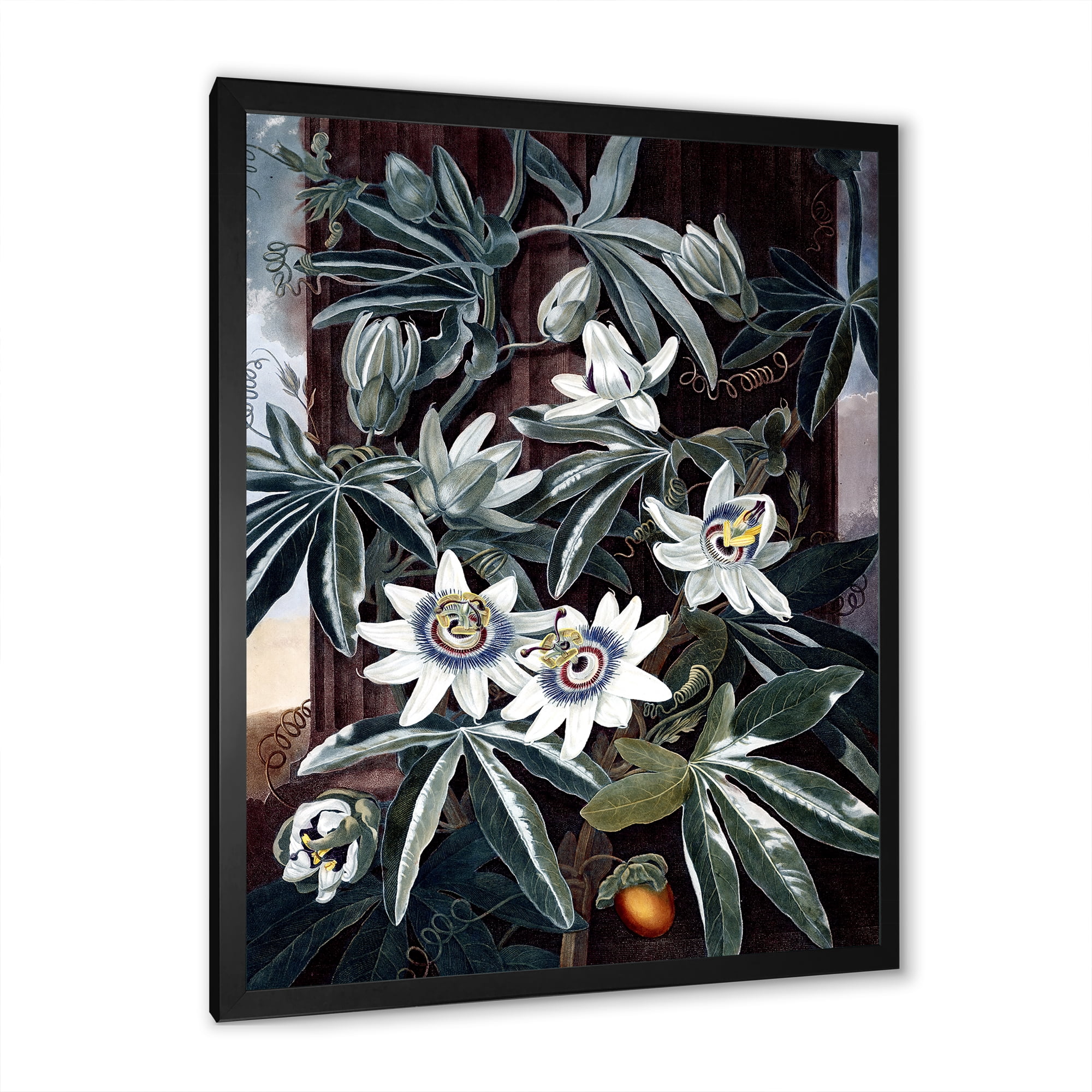 Designart 'Ancient Flowers I' Traditional Framed Art Print