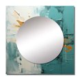 thumbnail image 2 of Designart "Blue Oasis IV" Abstract Landscape Square Mirror For Wall Decor - Large Teal Square Printed Wall Mirror Art - Square Modern Mirror - Wall Mounted Square Large Mirror, 2 of 5