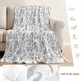 thumbnail image 5 of Gray Flowers Blanket Soft Cozy Warm Throw Blanket for Couch, Plush Fuzzy Flannel Fleece Blankets for Sofa, Farmhouse Pastoral Vintage Plants Branches Bed Blankets Lightweight Gifts for Women, 40"x50", 5 of 9