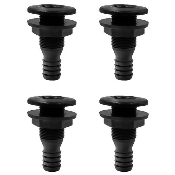 4pcs 3/4 Inch Hose Plastic Thru-Hull Bilge Fitting Bilge Pump Drain Vent Hose Fitting for Boats Marine Yacht RV