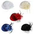 thumbnail image 6 of Fascinator Hats Headband Womens Feather Flower Brides Hair Accessories Wedding, 6 of 12