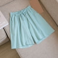 thumbnail image 3 of Womens Lounge Shorts Summer Fashion Casual Shorts Solid Color Cotton Linen Breathable Loose Medium Pants Womens Trousers Mint Green M, 3 of 3