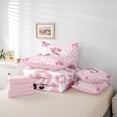 thumbnail image 6 of Erosebridal Pink Leopard Letter S Initial Lettering 7 Pieces Bedding Comforter Set For Girls Kids,Lovely Bow Tie Full Bedding Set,Pink Reversible, 6 of 7