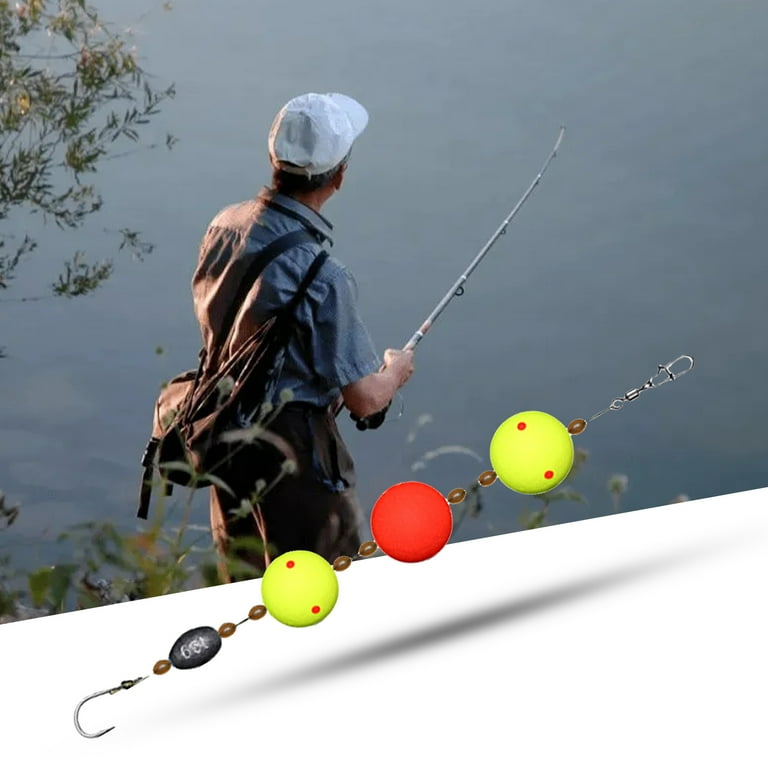 conditiclusy Grass Carp Fishing Rig Braided PE Line Bright Color Barbed  Sharp Hook 13g Sinker Large Buoyancy Float Universal Floating Fishing Line  Kit for Angling 