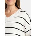 thumbnail image 4 of Time and Tru Women's V Neck Pullover Sweater, Lightweight, Sizes XS-XXXL, 4 of 5