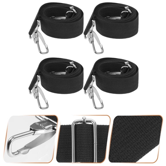 FELTECHELECTR Polyester Snare Drum Strap Adjustable Black for Guitar Use 4Pcs