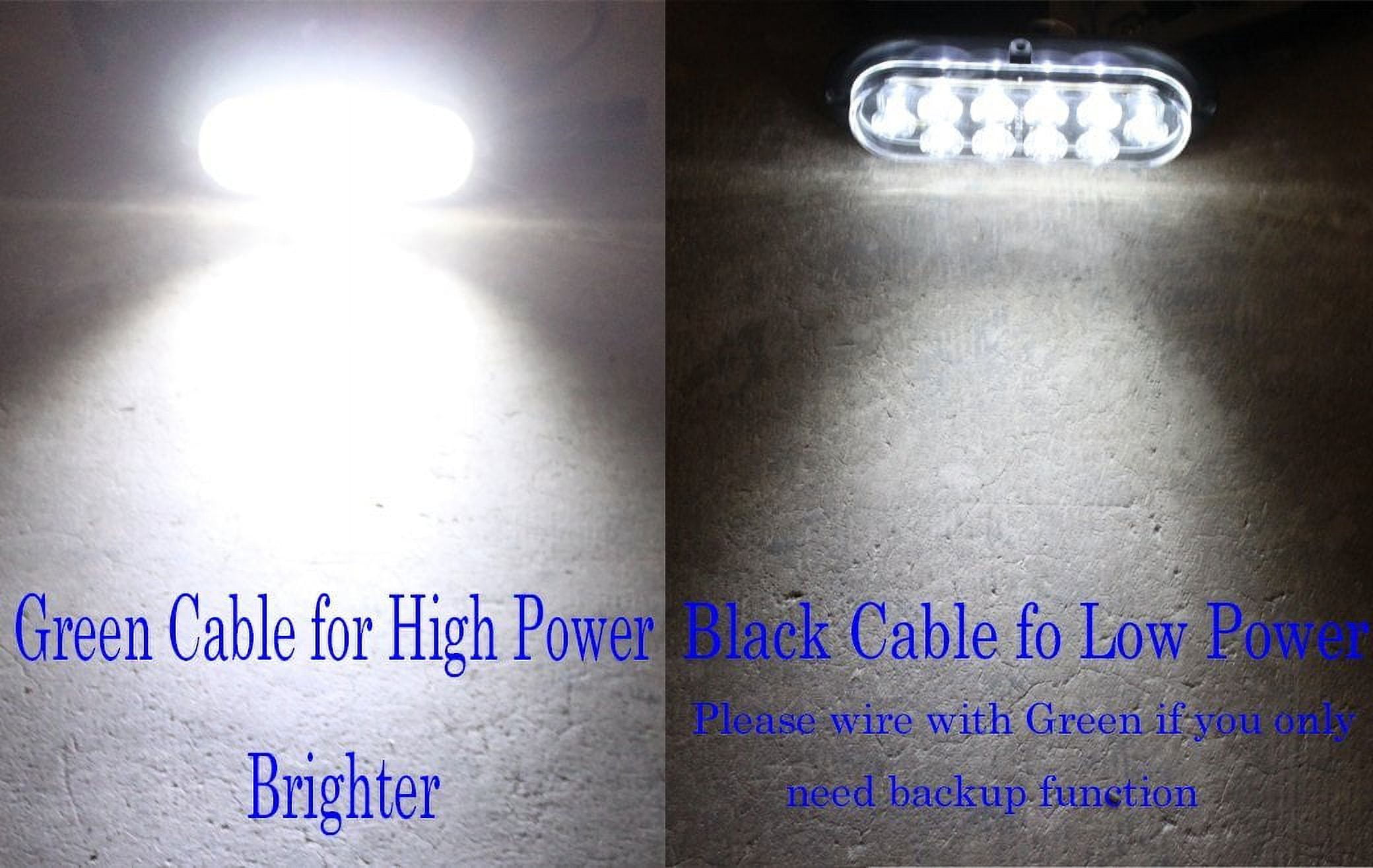White 6" Oval LED Light Waterproof Surface Mount Backup Reverse for Truck Trailer Tractor Jeep Flat Base DOT SAE Approved