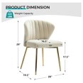 thumbnail image 2 of Dining Room Chairs Accent Chairs, Upholstered Side Chair with Golden Legs, Small Vanity Chair for Living Room, Kitchen, Patio, TAN, 1-Pack, 2 of 6