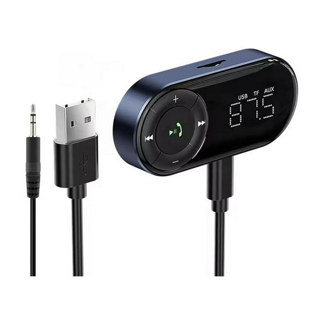 Bluetooth 5.2 FM Transmitter Receiver for Car, Stereo HiFi Sound Bluetooth Car Adapter Support Hands Free Calls