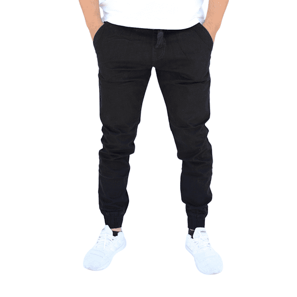 Jogger de gabardina John Silver Corte skinny color negro