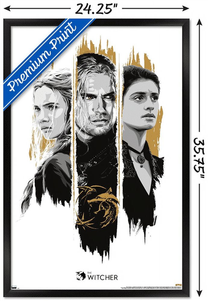 Netflix The Witcher Season 2 - Trio Wall Poster, 22.375" x 34", Framed