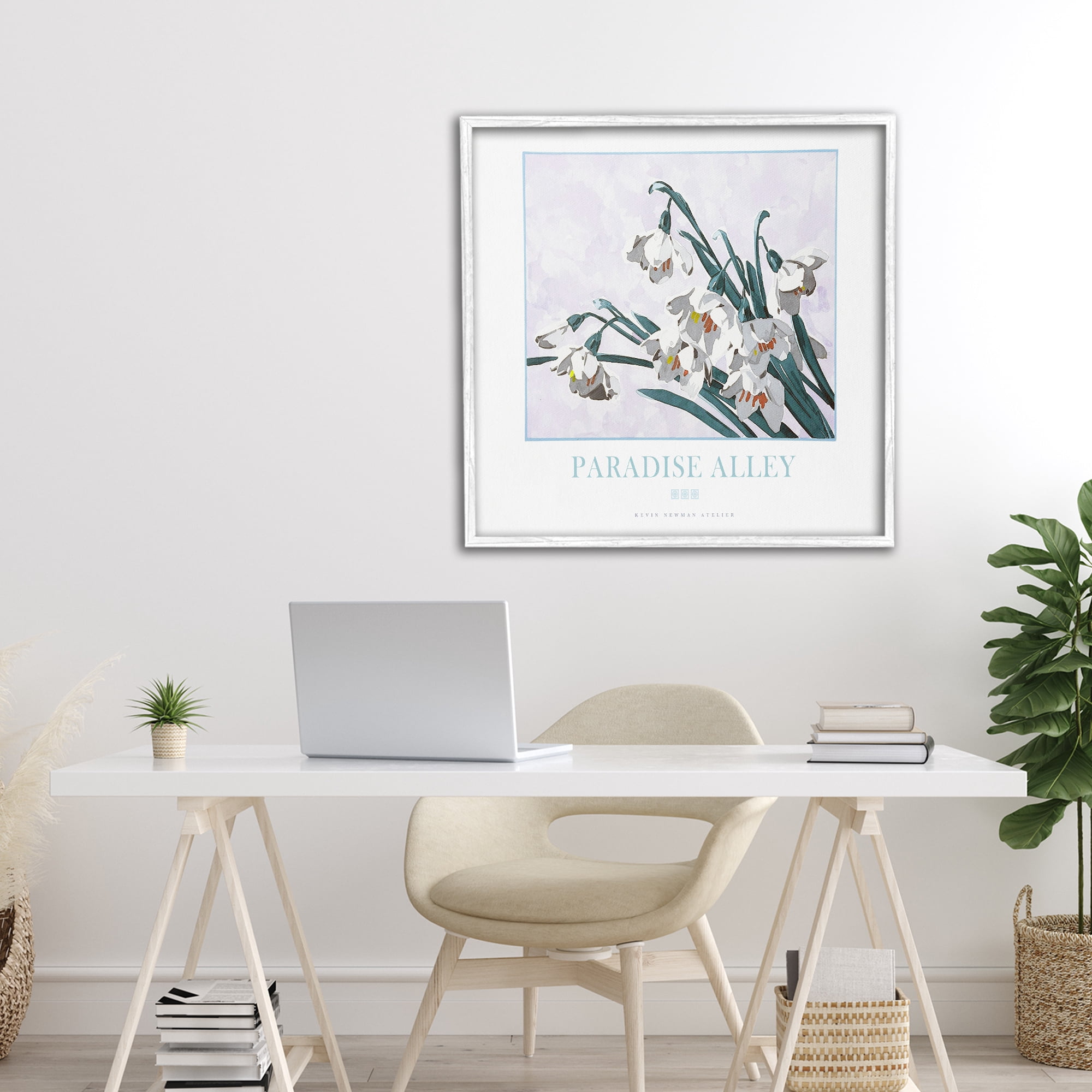 Stupell Industries Paradise Alley White Spring Blooms White Framed Giclee Art, design by Jadei Graphics