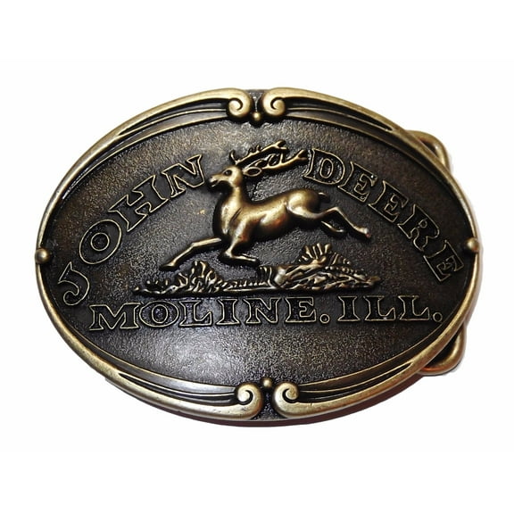 John Deere Moline Enamel Metal Belt Buckle