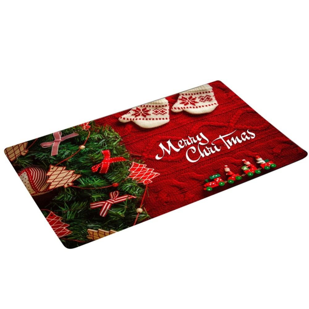 Popvcly Merry Christmas Decorative Doormats, NonSlip Holiday