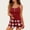 A1_Red, variant on Visaly Womens 2 Piece Pajamas Set Ribbed Spaghetti Strap Button Cami Tank Top Plaid Gingham Drawstring Flowy Shorts Cute Matching Sleepwear Loungewear Pajamas Set Soft Summer Outfit Grey S