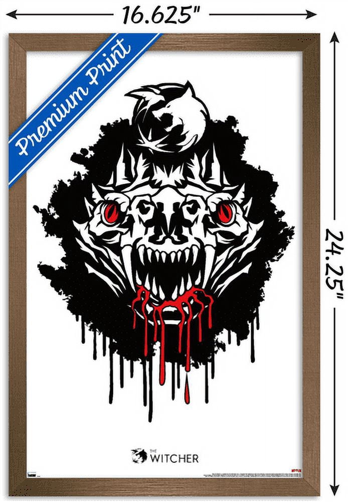 Netflix The Witcher Season 2 - Basilisk Head Wall Poster, 14.725" x 22.375", Framed