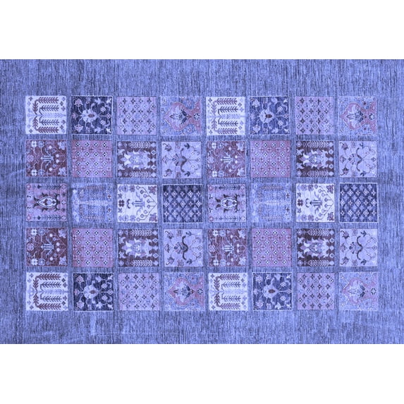 Ahgly Company Indoor Rectangle Abstract Blue Modern Area Rugs, 8' x 12'