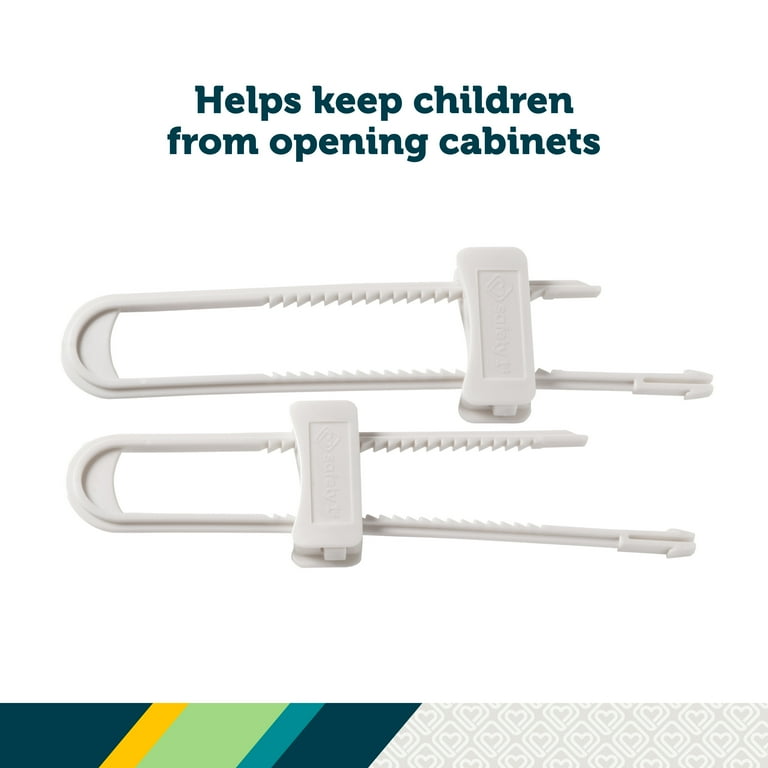 Safety 1st White Plastic Cabinet Slide Locks 2 pk Safety 1st White Plastic Cabinet Slide Locks 2 pk