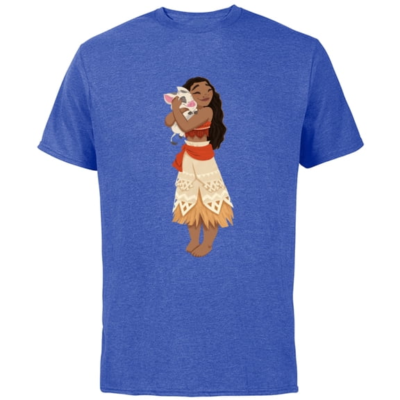 Disney Moana and Pua T-Shirt - Short Sleeve Cotton T-Shirt for Adults - Customized-Royal Heather
