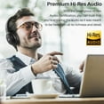 thumbnail image 6 of TOZO HT2 Hybrid Noise Cancel Headphones,60H Wire/Wireless Over Ear Bluetooth Headphones with ENC Mic,Hi-Res Audio,32EQ Modes,Foldable Adjustable Headband,AUX 3.5mm/USB-C,Comfort Earcup for Home,Black, 6 of 12