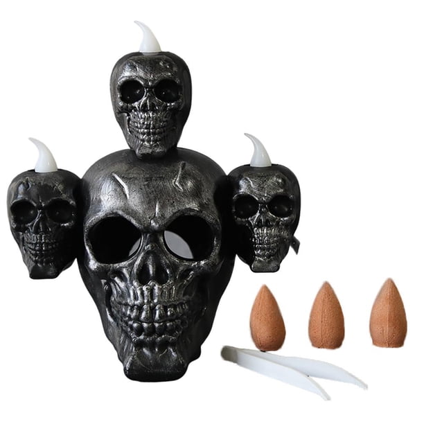 Esqueleto De Halloween, Vela De Terror, Luz De Humo, Sándalo, Decoración De Escritorio Led Para Fiesta De Halloween, Casa Embrujada Scienceny HA046571-02