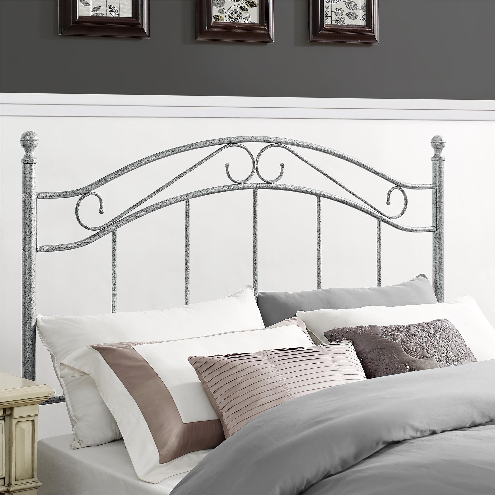 Mainstays Full Queen Metal Headboard with Delicate Detailing